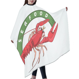 Personality  Crayfish, Seafood Logo Hair Cutting Cape