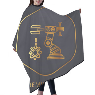 Personality  Assembly Golden Line Premium Logo Or Icon Hair Cutting Cape