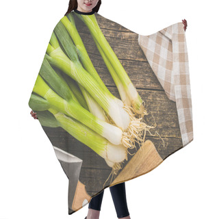Personality  Green Spring Onions. Hair Cutting Cape