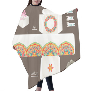 Personality  Printable Gift Box With Abstract Ethnic Pattern Hair Cutting Cape