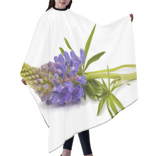 Personality  Lupine Flower On  White  Hair Cutting Cape