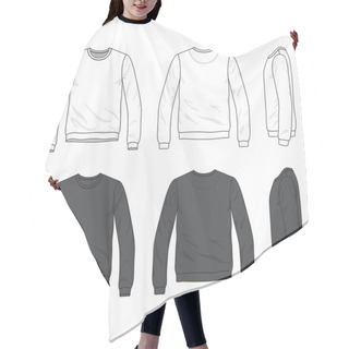 Personality  Front, Back And Side Views Of Blank Sweatshirt Hair Cutting Cape