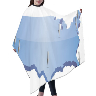 Personality  US Map Pointing Locations Illustration Isolated Over A White Background Hair Cutting Cape