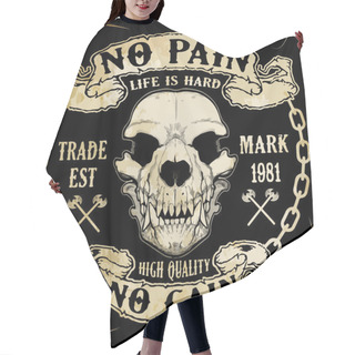 Personality  Skull Graphic Design With Slogans Hair Cutting Cape