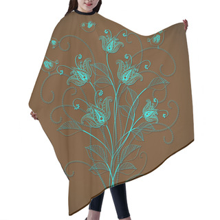 Personality  Vector Floral Background Design Hair Cutting Cape