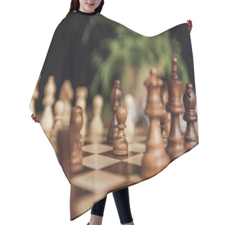 Personality  Old Wooden Chess Board  Hair Cutting Cape