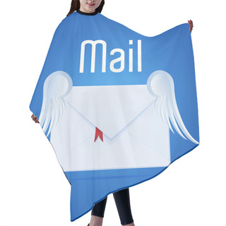 Personality  Letter With Wings. Vector Illustration. Hair Cutting Cape
