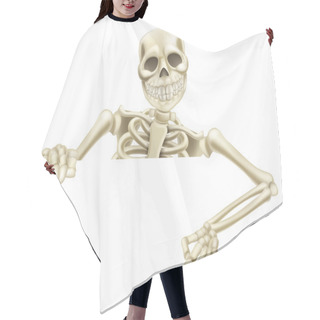 Personality  Halloween Skeleton Pointing Down Hair Cutting Cape