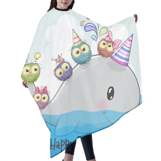 Personality  Cute Cartoon Whale And Five Owls Hair Cutting Cape