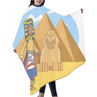 Personality  Cartoon Egypt Egypt With Egypt Pyramids On Background Hair Cutting Cape