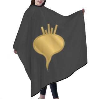 Personality  Beetroot Gold Plated Metalic Icon Or Logo Vector Hair Cutting Cape