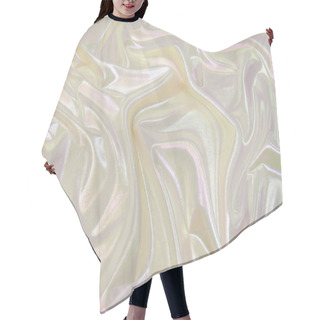 Personality  Milk-colored Taffeta Silk Fabric Artistic Layout. Texture, Background. Template. Hair Cutting Cape