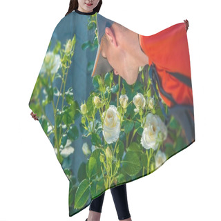 Personality  Gardener Smelling Roses Hair Cutting Cape