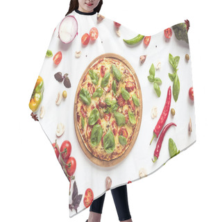 Personality  Italian Pizza And Ingredients Hair Cutting Cape