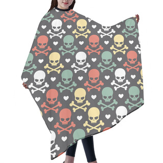 Personality  Skull Seamless Pattern Hair Cutting Cape