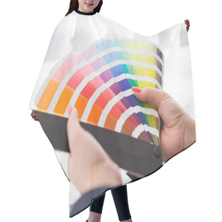 Personality  Graphic Designer Working With Pantone Palette Hair Cutting Cape