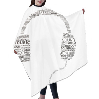 Personality  Typography Headphones Hair Cutting Cape