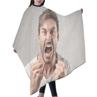 Personality  Angry Shouting Man Hair Cutting Cape