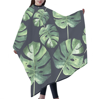 Personality  Tropical Hawaii Leaves Palm Tree Pattern In A Watercolor Style Isolated. Hair Cutting Cape