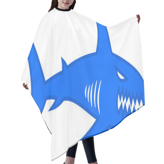 Personality  A Blue Shark With Large Jaw Hair Cutting Cape