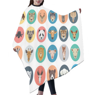 Personality  Animals Flat Colored Icons 1 Hair Cutting Cape