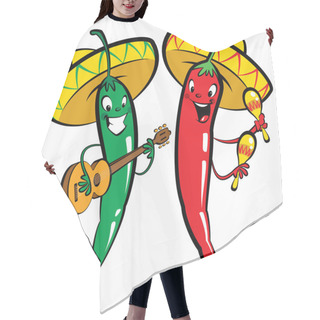 Personality  Red And Green Hot Chili Character Peppers Music Group Hair Cutting Cape