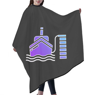 Personality  Boat Blue Gradient Vector Icon Hair Cutting Cape