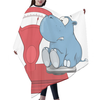 Personality  Hippo And Weighing Scale Hair Cutting Cape