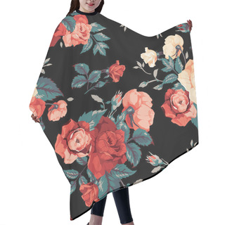 Personality  Floral Pattern With Roses Hair Cutting Cape