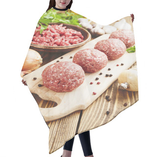 Personality  Raw Meatballs On The Table Hair Cutting Cape
