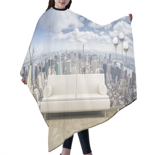 Personality  Sofa In Front Of Photo Wall Mural Hair Cutting Cape