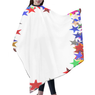 Personality  Star Shaped Confetti Of Different Colors Frame Hair Cutting Cape