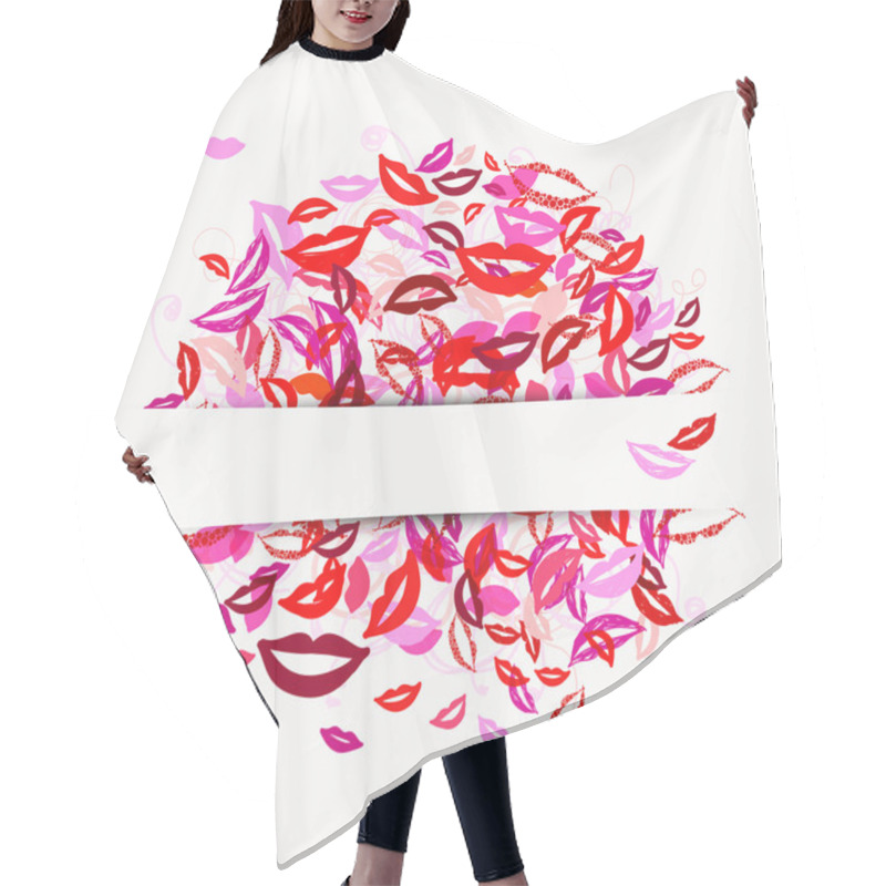 Personality  Frame With Lips And Smiles With Place For Your Text Hair Cutting Cape