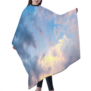 Personality  Dramatic Sky With Sunset Clouds. High Resolution Photo Hair Cutting Cape