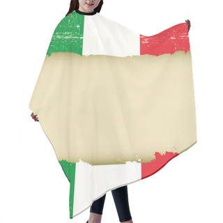 Personality  Italian Scratched Flag Hair Cutting Cape