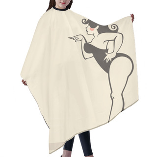 Personality  Plus Size Pinup Girl On Beige Background Hair Cutting Cape