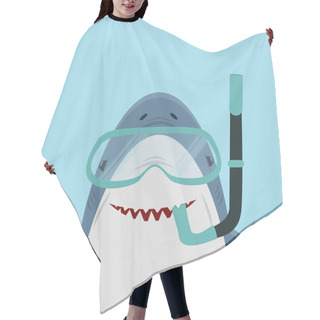 Personality  Cute White Shark  With Diving Equipment Hair Cutting Cape
