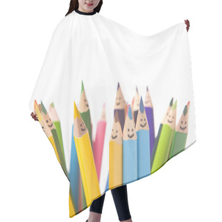 Personality  Colorful Smiling Pencils Hair Cutting Cape
