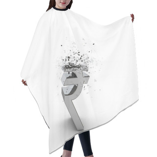 Personality  3D Rupee Currency Symbol Exploding Hair Cutting Cape