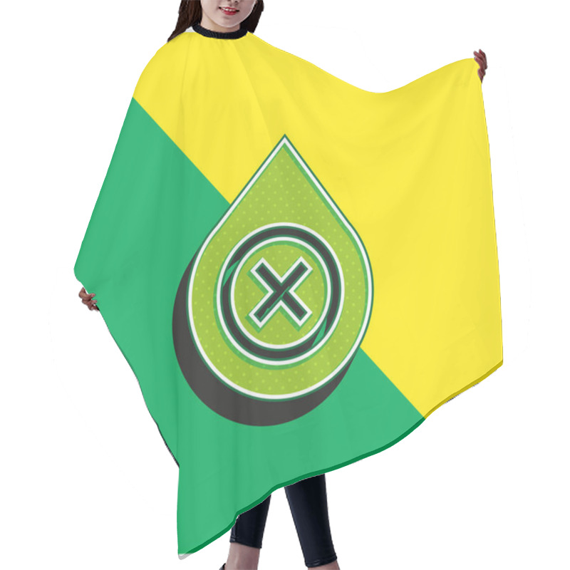 Personality  Blood Green And Yellow Modern 3d Vector Icon Logo Hair Cutting Cape