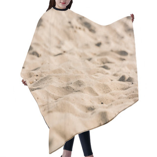 Personality  Selective Focus Of Wavy And Golden Sand In Desert  Hair Cutting Cape