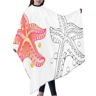 Personality  Colorful And Black And White Pattern Of Starfish. Hair Cutting Cape