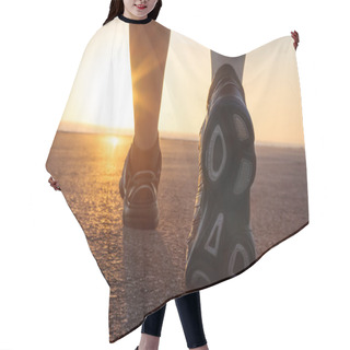 Personality  Running Shoes With Sunset Beyind Hair Cutting Cape