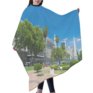 Personality  Buenos Aires - Argentina, December 27, 2015: Panoramic Photo Of Plaza De Mayo (Plaza De Mayo) Famous Tourist Spot In The City Of Buenos Aires - Argentina. Hair Cutting Cape