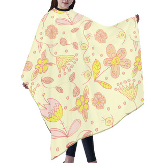 Personality  Vector Floral  Seamless Pattern  Hair Cutting Cape