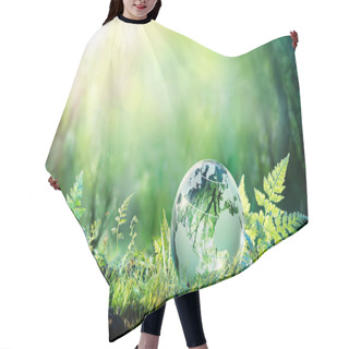 Personality  Globe On Moss In Forest - Environmental Concept Hair Cutting Cape