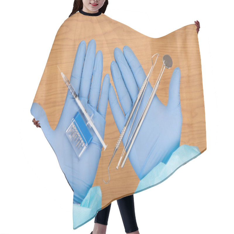 Personality  Dental Office In The Form Of A Symbol Hair Cutting Cape