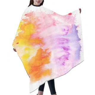 Personality  Abstract Painting With Colorful Bright Watercolor Paint Blots On White   Hair Cutting Cape