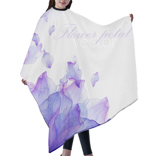 Personality  Watercolor Card With Purple Flower Petal Hair Cutting Cape