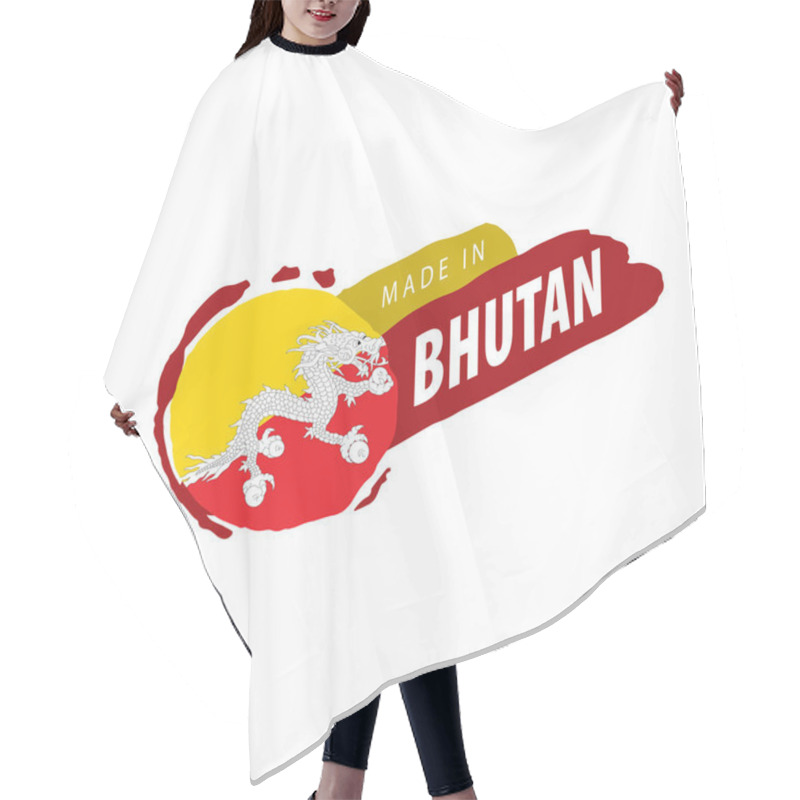 Personality  Bhutan Flag, Vector Illustration On A White Background Hair Cutting Cape